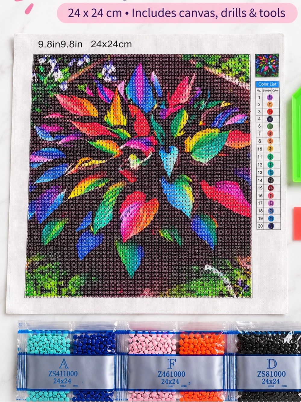 Diamond Art Canvas Craft Kit - Multicolor